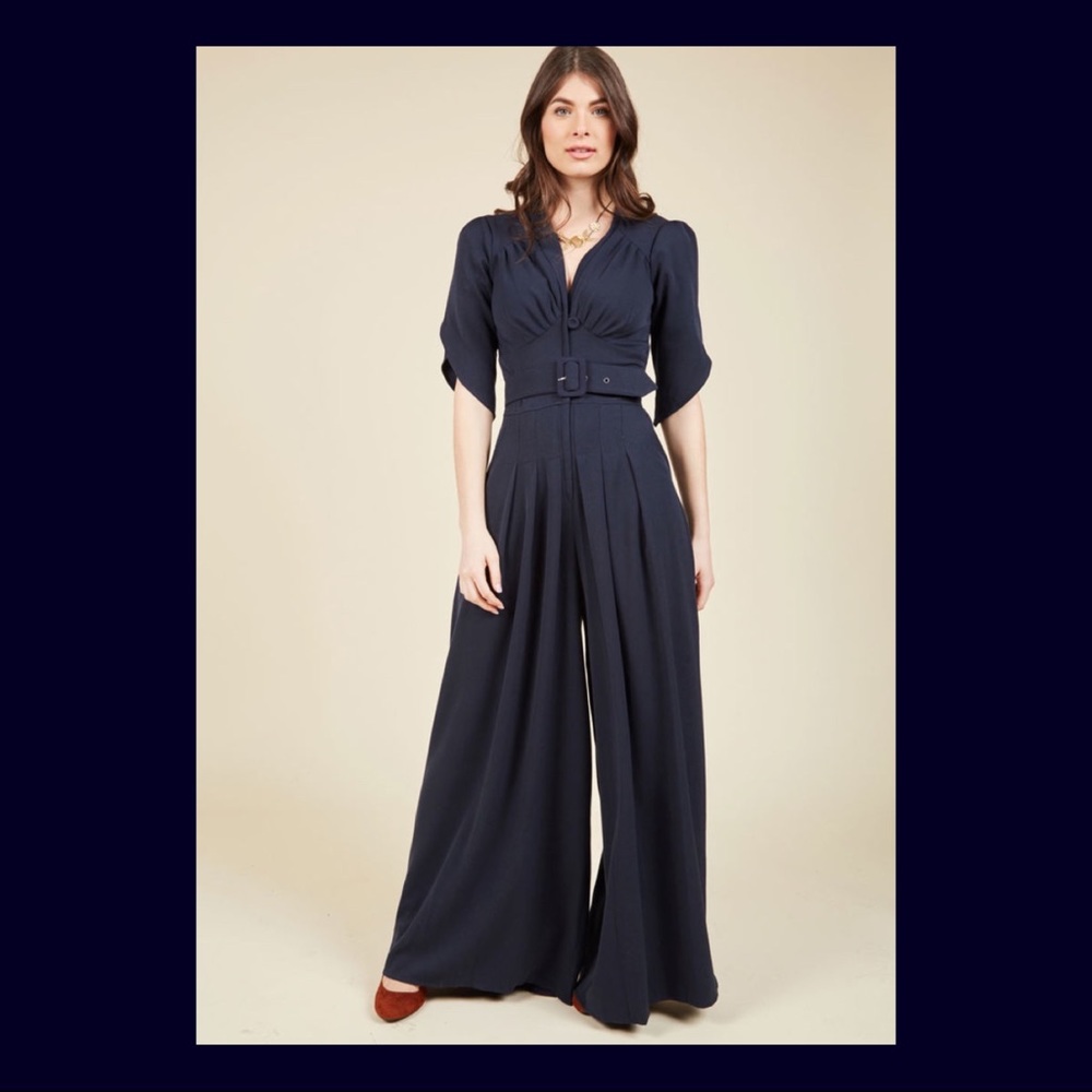 NWT Miss Candyfloss Jumpsuit Navy - ModCloth